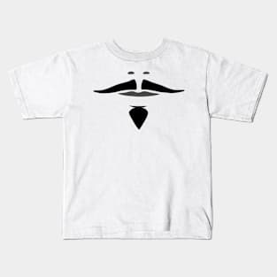 Gray and Black D'Artagnan Musketeer Mustache and Goatee Kids T-Shirt